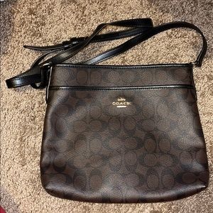 Coach brown black crossbody bag purse